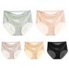 HEJIGOOD 5 Pack Womens Briefs Underwear Seamless No Show Mid Waisted Invisable Hipster Panties Ice Silk Soft Stretch M-XXL (Multicolor,XX-Large) view 1