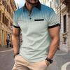 Mens Polos Short Sleeve Causal Loose Button Down Golf Shirts Summer Fashion Workout Tee Tops Trendy Clothes 2024 Men t Shirts Light Blue L view 2