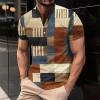 2024 Polo Tees for Men 2024 Fashion Summer Casual Short Sleeve Henley Shirts Loose Fit Print Pullover Tops Gym Workout Mens t Shirts Multicolor XL view 2