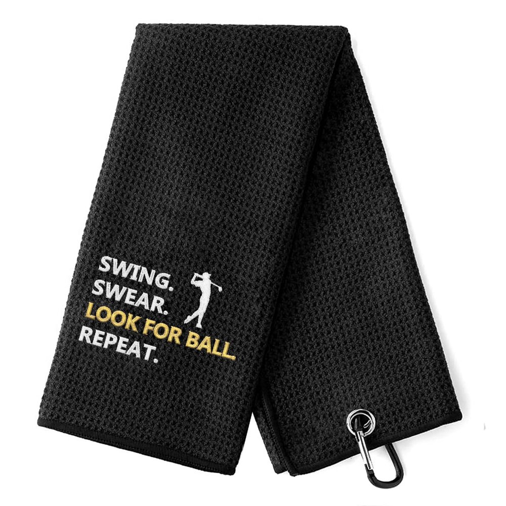 Golf Accessories Towel Gifts for Men | Funny Towels for Golf Bags with Clip | Embroidered Golf Towels | Retirement Gift for Grandpa Dad Brother Husband Boss | Presents for Valentines Day Fathers Day
