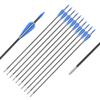 Fiberglass Arrows Archery 26 Inch Target Shooting Practice Safetyglass with Blue and White Vane for Recurve Bows Suitable for Youth Children Woman Beginner 12 PCS view 1