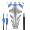 Fiberglass Arrows Archery 26 Inch Target Shooting Practice Safetyglass with Blue and White Vane for Recurve Bows Suitable for Youth Children Woman Beginner 12 PCS view 2