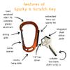 Sparky & Scratch Key Aluminum Carabiner Fire Starting Blank Key SC1 or KW1. view 2