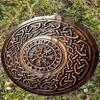 AHM HANDICRAFT Channel Your Inner Warrior: Unleash the Battle-Ready Spirit with Our Viking Shield - A Handcarved Wooden Masterpiece for Authentic Reenactments 24'', brown view 2