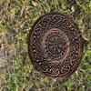 AHM HANDICRAFT Channel Your Inner Warrior: Unleash the Battle-Ready Spirit with Our Viking Shield - A Handcarved Wooden Masterpiece for Authentic Reenactments 24'', brown view 3