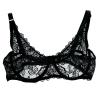 Akklian Womens Sexy Lace Bra Mesh Exquisite Embroidery Sheer Balconette See-Through Bralette Unlined Underwire Bra S-XL, X-Large Black view 1