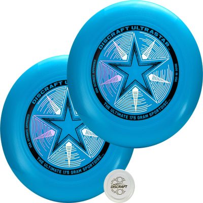 Discraft Two-Pack Cobalt Blue Ultrastar Ultimate Discs - Standard Size, Varied Foil Designs, Perfect for Competitive & Casual Play