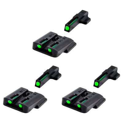 TruGlo TFO Tritium Fiber Optic Handgun Laser Sight Accessories Set with Rear Colors, Fits Glock 17/17L, 19, 22, 23, 24 Models (3 Pack)