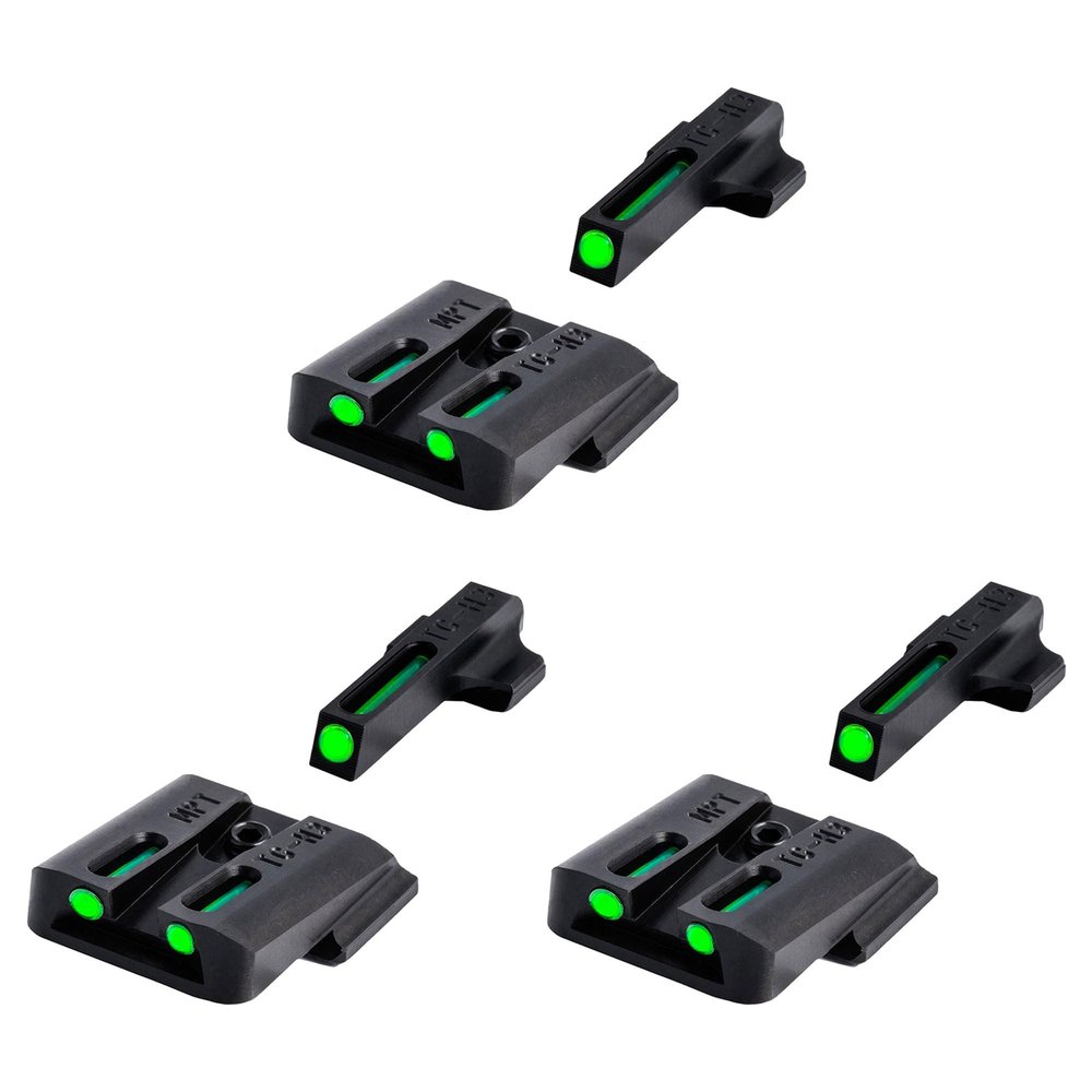 TruGlo TFO Tritium Fiber Optic Handgun Laser Sight Accessories Set with Rear Colors, Fits Glock 17/17L, 19, 22, 23, 24 Models (3 Pack)