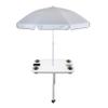 Manufacturers' Select ITC Boat Table w/Umbrella and 47" Sand Bar Leg Set - Large Table, Leg with Auger, Tilting Umbrella, 4 Large Drink Holders, 2 Phone Slots (Glossy White w/ 47" Sand Bar) view 1