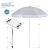 Manufacturers' Select ITC Boat Table w/Umbrella and 47" Sand Bar Leg Set - Large Table, Leg with Auger, Tilting Umbrella, 4 Large Drink Holders, 2 Phone Slots (Glossy White w/ 47" Sand Bar) view 3