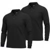 INGEAR Boys Long Sleeve Polo Shirt 2-Pack, Performance School Uniform, Golf, Casual Wear, Moisture-Wicking, Breathable, Stretch, Sizes 4-18 (US, Alpha, Medium, Regular, Black) view 1
