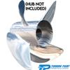 Rareelectrical New Stainless Steel Propeller Compatible with Chrysler I/O Johnson/Evinrude Honda Mercury for All Years by 31432130 Ex1/Ex2-1321-4 Diameter 13" X 21" Pitch 4 Blades Right Hand Rotation view 2