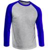 Digital Pie Men's Casual Raglan Slim Fit Long Sleeve Sports Athletic Baseball Jerseys T Shirt Heather Grey/Royal Blue X-Large view 1