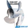 Rareelectrical New Stainless Steel Propeller Compatible with Nissan/Tohatsu Omc I/O Suzuki Yamaha Volvo Penta for All Years by 31501741 Ex-1417-4L Dia 14.5" X 17" Pitch 4 Blades Left Hand Rotation view 2