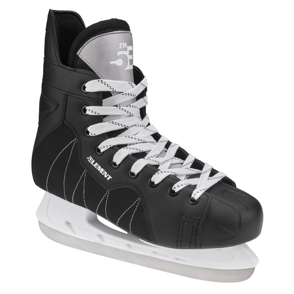 5th Element Stealth Ice Hockey Skates - Perfect for Recreational Ice Skating and Hockey - True-to-Size Fit and Moisture Resistant Liner Ice Skates for Men (Black/White, 11.0)
