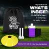 Gameday- Flag Football Set-Complete (10 Player) Flag Belts and Flags Set, (4 Pcs) Agility Cones w/Carry bag (Purple) view 2