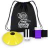 Gameday- Flag Football Set-Complete (10 Player) Flag Belts and Flags Set, (4 Pcs) Agility Cones w/Carry bag (Purple) view 3