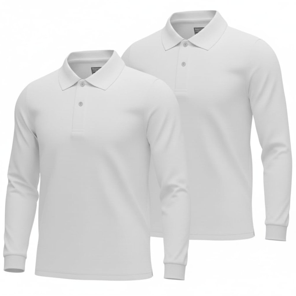 INGEAR Boys Long Sleeve Polo Shirt 2-Pack, Performance School Uniform, Golf, Casual Wear, Moisture-Wicking, Breathable, Stretch, Sizes 4-18 (US, Alpha, Small, Regular, White)
