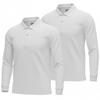 INGEAR Boys Long Sleeve Polo Shirt 2-Pack, Performance School Uniform, Golf, Casual Wear, Moisture-Wicking, Breathable, Stretch, Sizes 4-18 (US, Alpha, Small, Regular, White) view 1