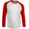 Digital Pie Men's Casual Raglan Slim Fit Long Sleeve Sports Athletic Baseball Jerseys T Shirt White/Dark Red Large view 1