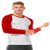 Digital Pie Men's Casual Raglan Slim Fit Long Sleeve Sports Athletic Baseball Jerseys T Shirt White/Dark Red Large view 2