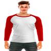 Digital Pie Men's Casual Raglan Slim Fit Long Sleeve Sports Athletic Baseball Jerseys T Shirt White/Dark Red Large view 3