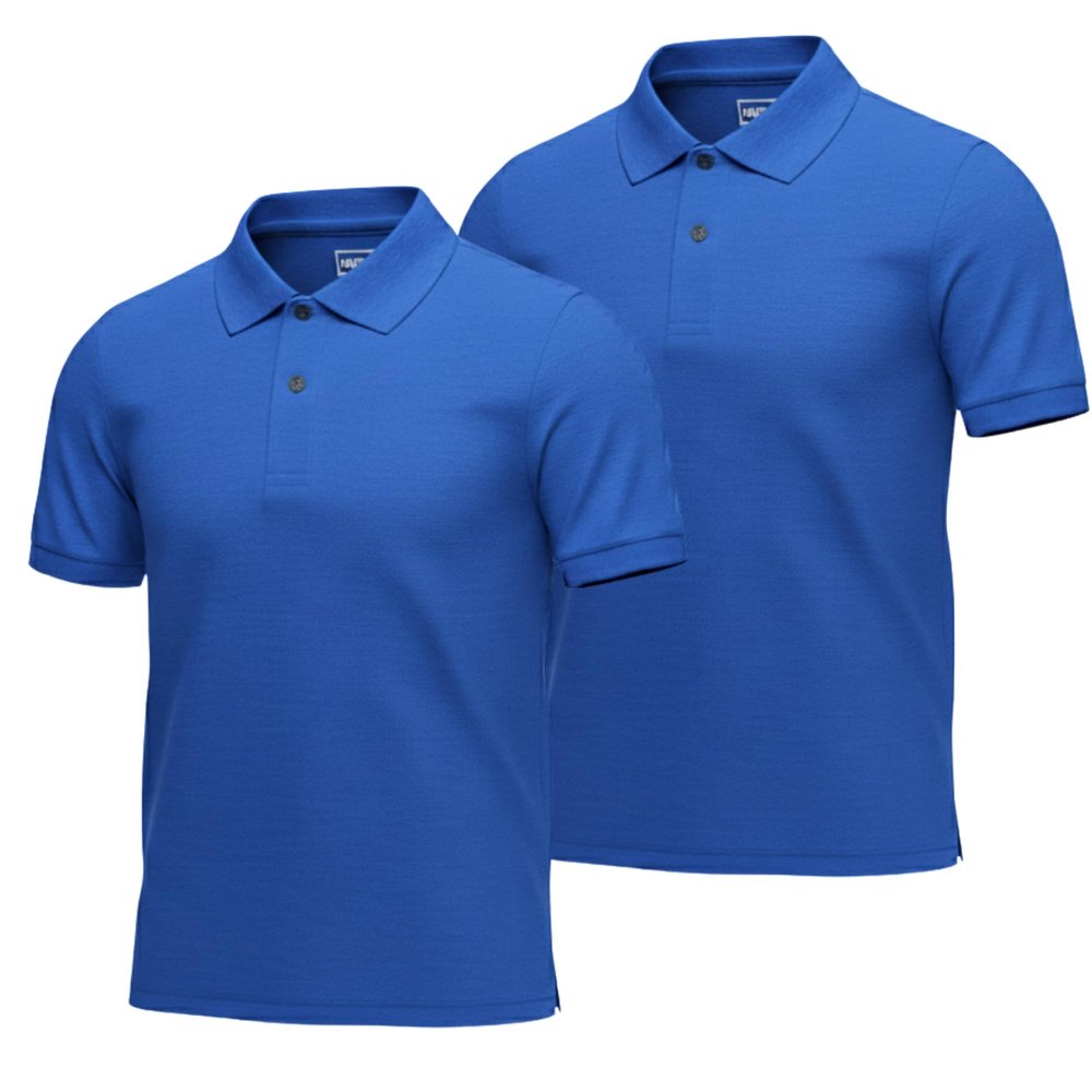 INGEAR Boys Short Sleeve Polo Shirt 2-Pack, School Uniform, Casual Wear, Moisture-Wicking, Breathable, Stretch, Kids Golf Shirt, Sizes 4-16 (US, Alpha, X-Small, Regular, Royal Blue)