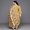 NineFit Basics Women's Polyester Printed Straight Kurta Pant with Dupatta, Colour - Mustard, Size - Medium view 4