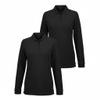 INGEAR Girls Long Sleeve Polo Shirt 2PK for School Uniform, Golf, Casual Wear (US, Alpha, X-Large, Regular, Black) view 1