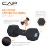 CAP Barbell 6 LB Neoprene Dumbbell Hand Weights - Pair | Black view 3