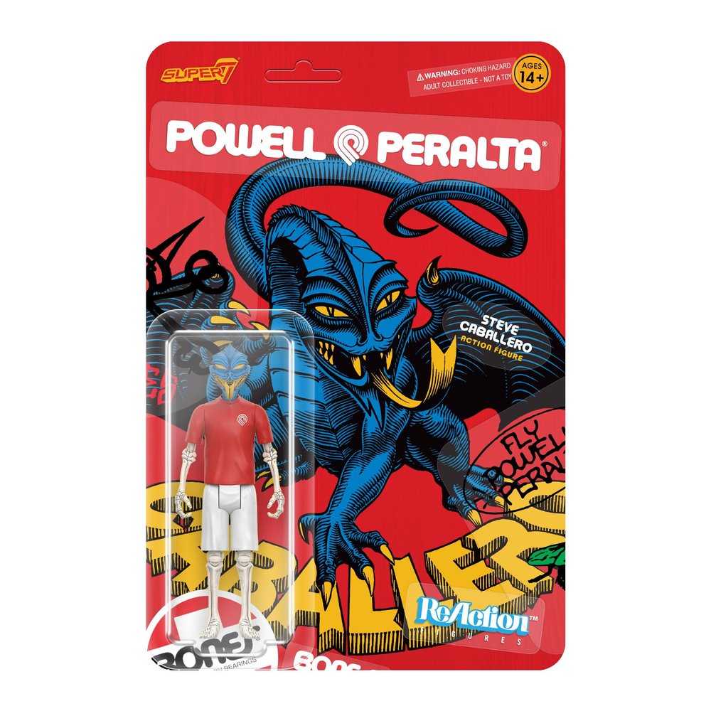Super7 Powell-Peralta Steve Caballero Dragon (Mt. Trashmore '85) - 3.75" Powell-Peralta Action Figure Classic Skateboard Collectibles and Retro Toys