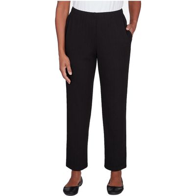 Alfred Dunner Womens Classic Fit Comfort Waist Straight Leg Pants Black L