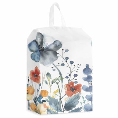 Blue Floral Shoe Bags - Large Travel Golf Shoes Pouch Bags Storage Organizer Accessories with Zipper & Handle for Men,Women,Kids,Traveling,Gym,Sport,Elegant Eucalyptus Flower Herb Botanical Watercolor
