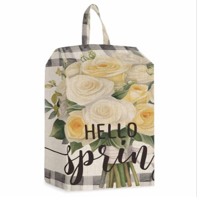 Romantic Floral Shoe Bags - Large Travel Golf Shoes Pouch Bags Storage Organizer Accessories with Zipper & Handle for Men, Women, Kids, Traveling, Gym, Sport, Vintage Botanical Plant Check