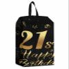 21th Birthday Shoe Bags - X-Large Travel Golf Shoes Pouch Bags Storage Organizer Accessories with Zipper & Handle for Men, Women, Kids, Traveling, Gym, Sport, Star Cake Fireworks Golden Black view 1