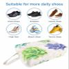 Succulent Shoe Bags - Large Travel Golf Shoes Pouch Bags Storage Organizer Accessories with Zipper & Handle for Men, Women, Kids, Traveling, Gym, Sport, Tropical Summer Retro Spring Botanical Herb view 3