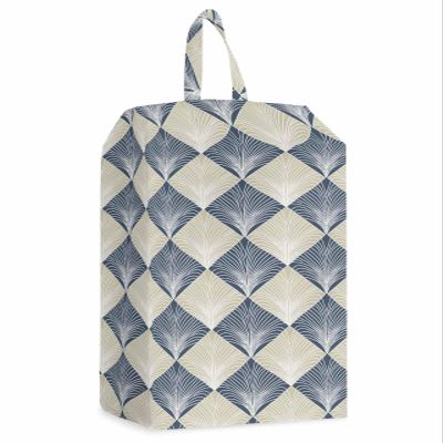 Blue Beige Geometric Shoe Bags - Large Travel Golf Shoes Pouch Bags Storage Organizer Accessories with Zipper & Handle for Men, Women, Kids, Traveling, Gym, Sport, Modern Abstract Creative Leaves