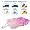 Spring Summer Flower Shoe Bags - X-Large Travel Golf Shoes Pouch Bags Storage Organizer Accessories with Zipper & Handle for Men, Women, Kids, Traveling, Gym, Sport, Contemporary Painting Plant Herb view 3