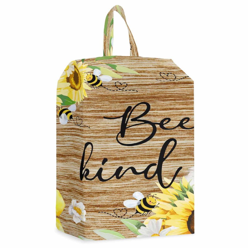Sunflower Shoe Bags - Large Travel Golf Shoes Pouch Bags Storage Organizer Accessories with Zipper & Handle for Men, Women, Kids, Traveling, Gym, Sport, Summer Bee Eucalyptus Leaves Retro Wood Grain