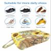 Sunflower Shoe Bags - Large Travel Golf Shoes Pouch Bags Storage Organizer Accessories with Zipper & Handle for Men, Women, Kids, Traveling, Gym, Sport, Summer Bee Eucalyptus Leaves Retro Wood Grain view 3