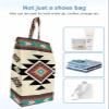 Southwestern Shoe Bags - Large Travel Golf Shoes Pouch Bags Storage Organizer Accessories with Zipper & Handle for Men,Women,Kids,Traveling,Gym,Sport,Rustic Traditional Tribal Geometriy Brown Red Boho view 4