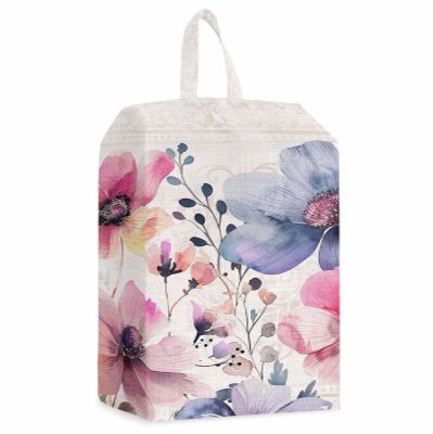 Vintage Flower Shoe Bags - Large Travel Golf Shoes Pouch Bags Storage Organizer Accessories with Zipper & Handle for Men,Women,Kids,Traveling,Gym,Sport,Botanical Boho Florlal Eucalyptus Pink Purple