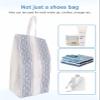 Boho Blue Shoe Bags - Large Travel Golf Shoes Pouch Bags Storage Organizer Accessories with Zipper & Handle for Men,Women,Kids,Traveling,Gym,Sport,Rustic Geometric Stripes Farmhouse Tribal Bohemia view 4