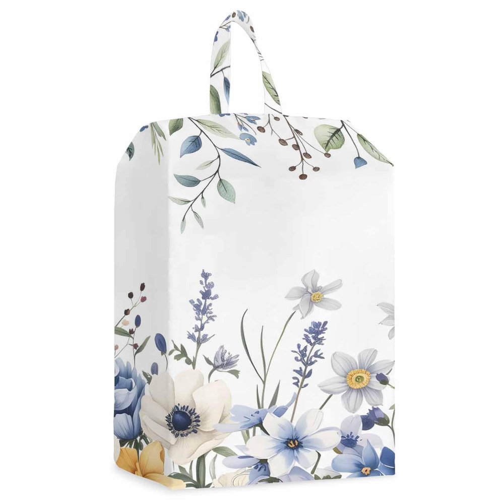 Eucalyptus Floral Shoe Bags - Large Travel Golf Shoes Pouch Bags Storage Organizer Accessories with Zipper & Handle for Men, Women, Kids, Traveling, Gym, Sport, Country Tulips Botanical Simple White