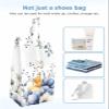 Eucalyptus Floral Shoe Bags - Large Travel Golf Shoes Pouch Bags Storage Organizer Accessories with Zipper & Handle for Men, Women, Kids, Traveling, Gym, Sport, Country Tulips Botanical Simple White view 4