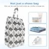 Classic Geometric Grey Shoe Bags - Large Travel Golf Shoes Pouch Bags Storage Organizer Accessories with Zipper & Handle for Men, Women, Kids, Traveling, Gym, Sport, Traditional Historical Art view 4