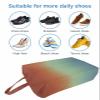 Turquoise Rust Red Shoe Bags - Large Travel Golf Shoes Pouch Bags Storage Organizer Accessories with Zipper & Handle for Men,Women,Traveling,Gym,Sport,Abstract Gradient Modern Geometric Minimalist view 3