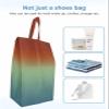 Turquoise Rust Red Shoe Bags - Large Travel Golf Shoes Pouch Bags Storage Organizer Accessories with Zipper & Handle for Men,Women,Traveling,Gym,Sport,Abstract Gradient Modern Geometric Minimalist view 4