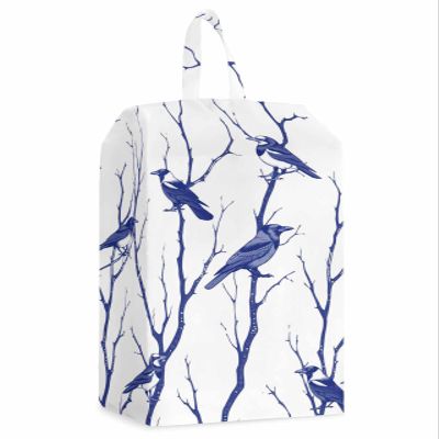 Forest Tree Bird Shoe Bags - X-Large Travel Golf Shoes Pouch Bags Storage Organizer Accessories with Zipper & Handle for Men, Women, Kids, Traveling, Gym, Sport, Navy Blue Branch Modern Simple White